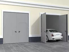 Промышленные распашные ворота DoorHan серии vrgmv01 цвет серый ral 7004 3000х2500мм