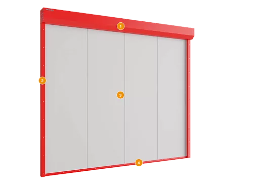 Конструкция Шторы противопожарные Doorhan с пределом огнестойкости ЕI60 размер 2000х4000 мм